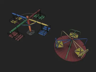Playground Props Pack Low-poly 3D model