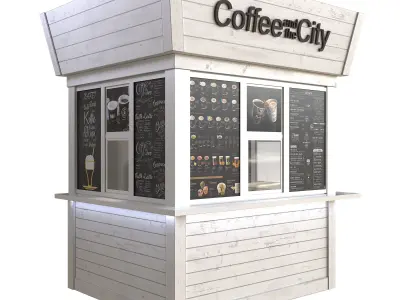 Coffee and the City Low-poly 3D model