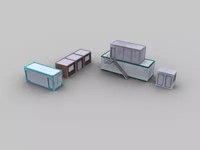 Office container pack1 Low-poly 3D model