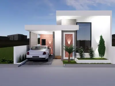 Modern Minimalist House Exterior 3D Model 3D model