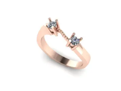 simple ring for 2 daimond 3D print model