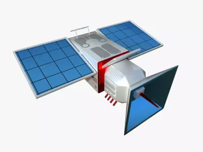 Satellite E09 USA - SciFi Space Design Low-poly 3D model
