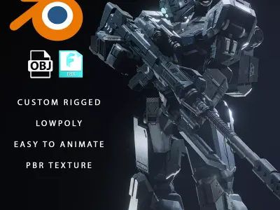 Gundam GM Sniper Custom Low-poly 3D model