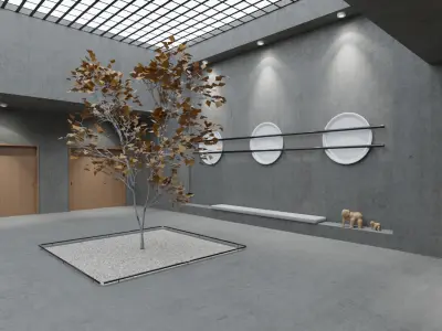 Living Room 02 - Baked Low-poly 3D model