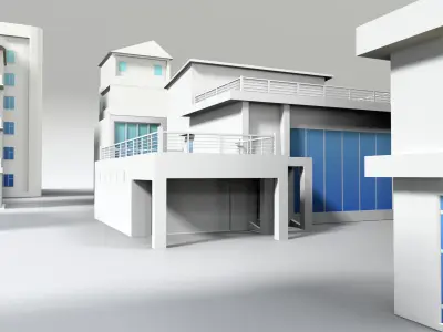 3D LOWPOLY CITY 16 BUILDING 3D model