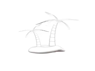 date palm desert Low-poly 3D model