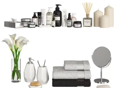 Bathroom Decor Accessories and Cosmetics  3D model