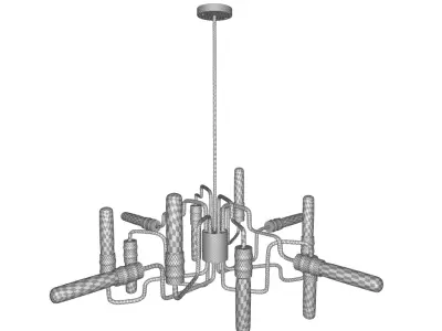 Mao Light Sputnik Modern Linear Chandelier 3D model