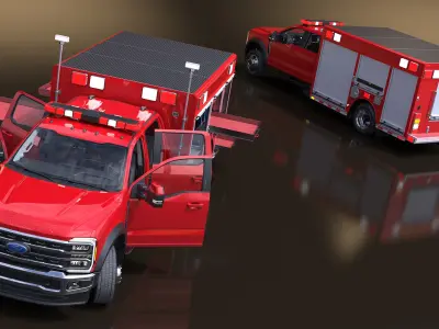  Light Rescue Truck Based on Ford F-550 Lariat Rigged 