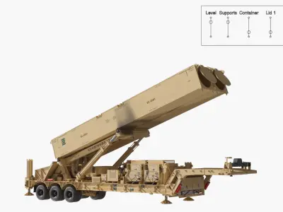  Tactical Dark Eagle Missile System Operating Rigged 