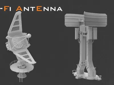 Sci-fi Antenna 3D model