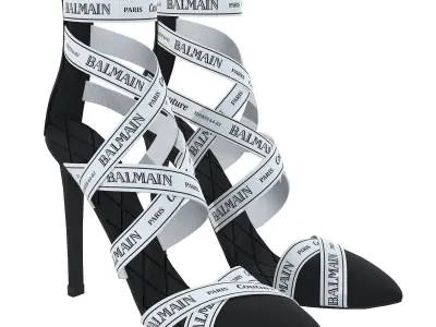 Balmain Couture suede heels Low-poly 3D model