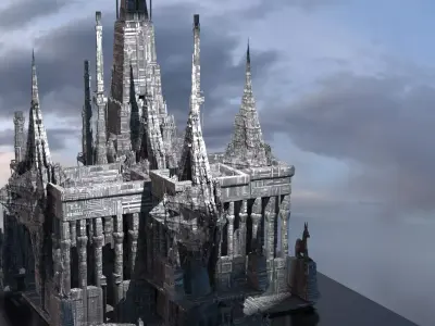 Ra obelisk sci fi Ruins 3D model