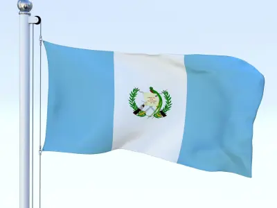 Animated Guatemala Flag Low-poly 3D model