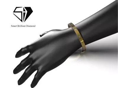 Mens and Womens Modern Screw Bangle cad file bg0069 3D print model