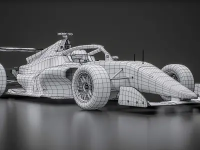  F1 Academy 2024 Tatuus F4-T-421 Race Car White Mockup 