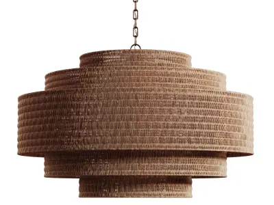 Paloma Chandelier Rattan Light Full Set - 3 Materials 3D Model Pack