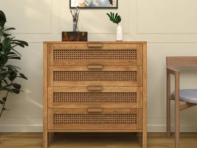 Dresser MayLea Rattan PBR 3D model