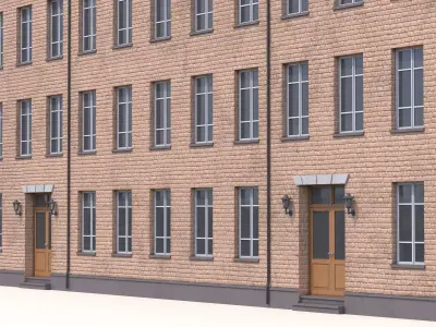 Residential Building PBR Low-poly 3D model