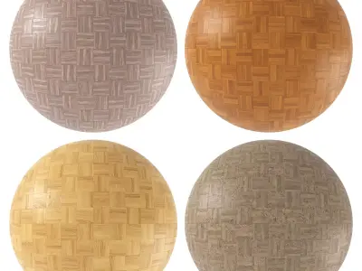 Parquet - Laminate - Wooden floor 4 in 1 3D model 46