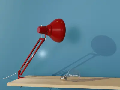 Desk Lamp Rigged - Luxo Style 3D model