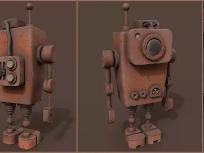 Stylized Witness Robot Low-poly 3D model