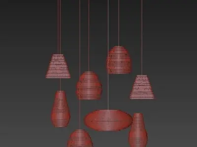 China wood pendant lapm 3D model