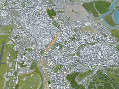 Diyarbakir Turkey 25km Low-poly 3D model