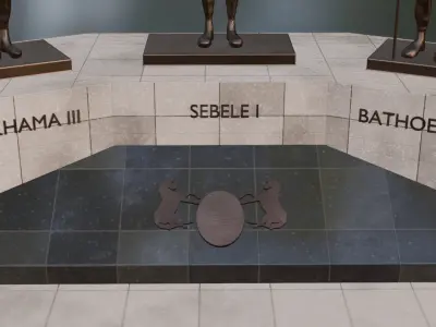 Three chiefs statues Low-poly 3D model