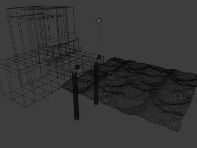 Marina And Sea Animation Low-poly 3D model