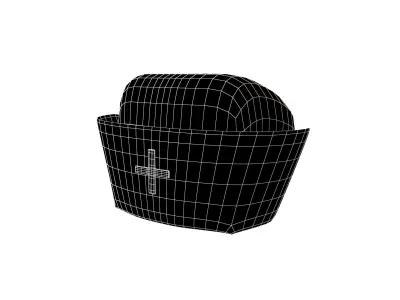 Nurse Hat v2 002 Low-poly 3D model