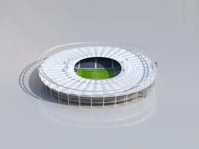 Stuttgart Stadium MHP Arena Euro 2024 Low-poly 3D model