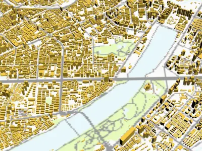 NanNing City urban planning maquett  building 3D Topography  3D model