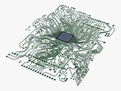 Electronic circuit board v 1 Low-poly 3D model
