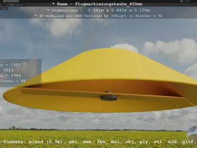 Alle Flugmarkierungshauben ohne Pfosten 3D Model Pack