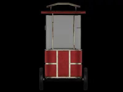 Turkish Bagel Cart Low-poly 3D model