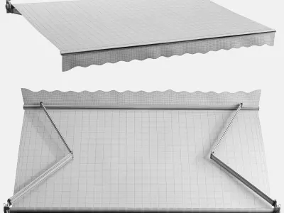 Awnings Striped Set 2 3D model