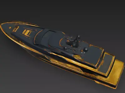 Midnight Monarch Luxury Stealth Yacht 3D Model Low-poly 3D model