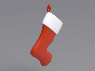 Christmas Stockings Red 3D model