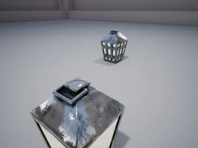 Lanterns three Low-poly 3D model
