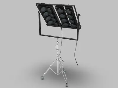 Studio-Light light stand with four lights 3D model