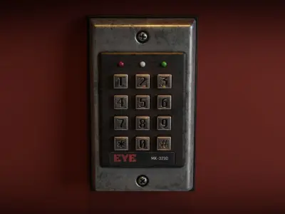 Keypad Lock Low-poly 3D model