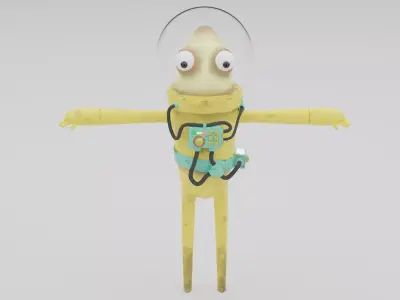 Banana man in space suit 3D model