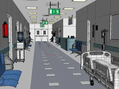 Hospital Hallway 3D model