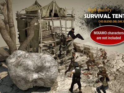 Survival Tent v9 3D model