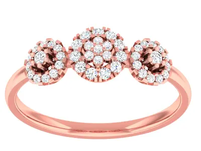 Diamond light gold ring 3D print model shop