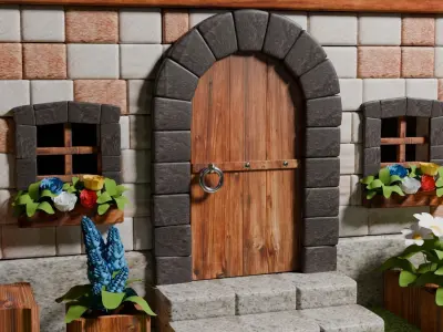 Medieval Cottage Low-poly 3D model