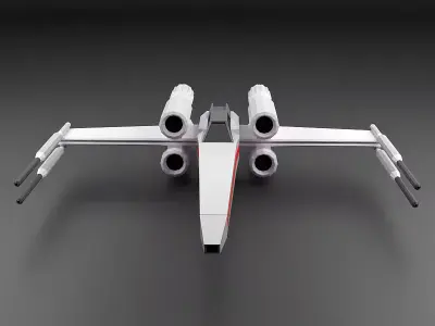 Lowpoly xwinger spaceship Low-poly 3D model