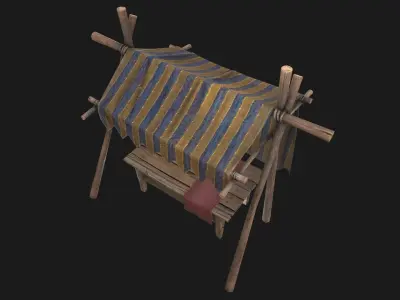 Fair Tent Market Low-poly 3D model