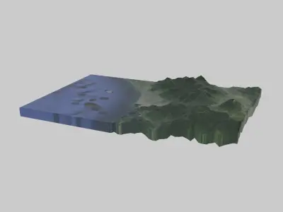 Padang City Low-poly 3D model